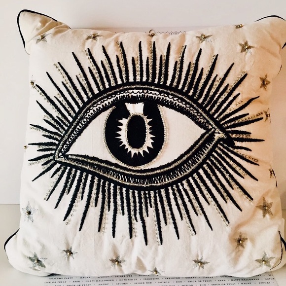 evil eye throw pillow